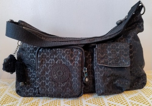 Kipling black print shoulder - kipling,