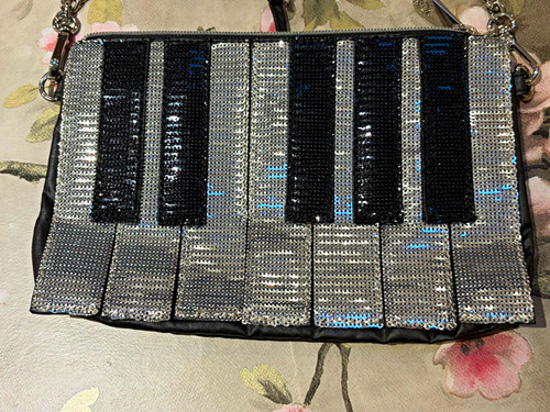 Kipling silver black sequin - kipling, silver/black