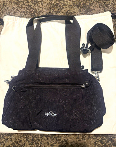 Kipling black floral nylon - kipling,