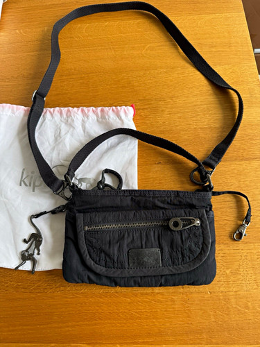 Kipling black nylon crossbody - black,