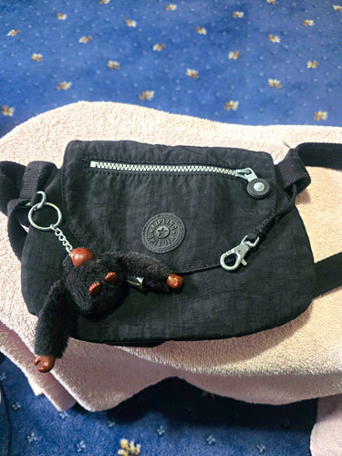Kipling black nylon crossbody - nylon,
