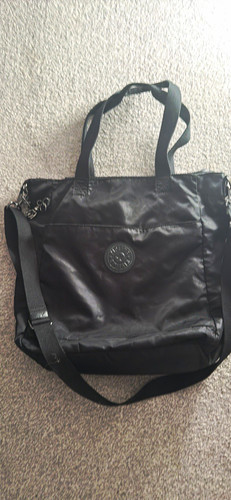 Kipling black nylon tote bag - black,