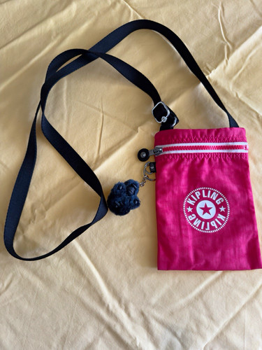 Kipling small pink nylon phone - small,