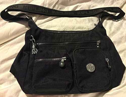 Kipling black nylon shoulder - kipling,